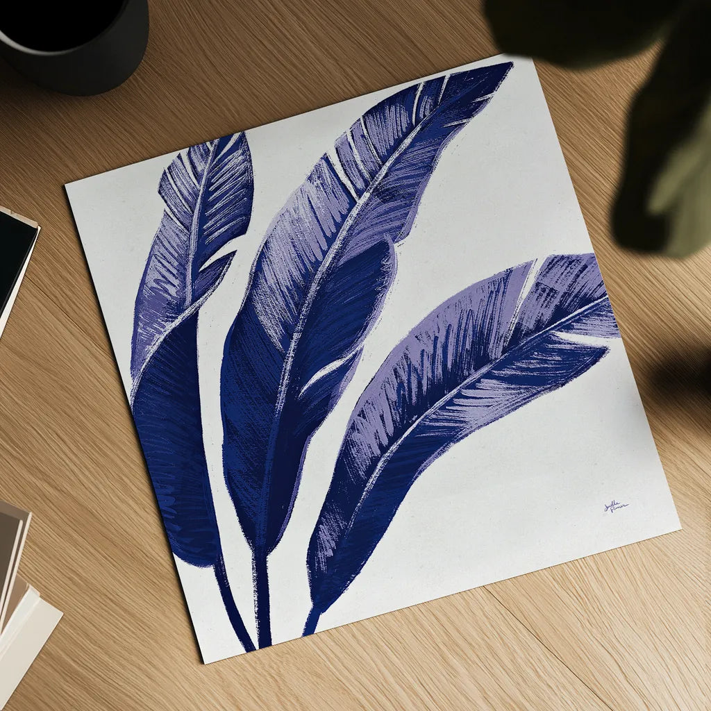 Welcome to Paradise XI Indigo by Janelle Penner. Shown as a detailed flat fine art print, highlighting archival giclee quality. Available as an archival giclee rolled canvas, fine art paper, or poster print. SKU 34077a.