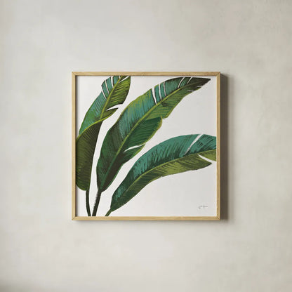 Welcome to Paradise XI on White by Janelle Penner. Shown in a natural wood glass frame for a timeless modern aesthetic. Available as an archival giclee rolled canvas, fine art paper, or poster print. SKU 31551a.