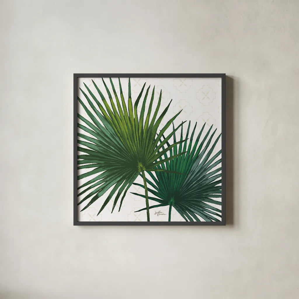 Welcome to Paradise XII by Janelle Penner. Shown in a sleek black glass frame for a contemporary gallery look. Available as an archival giclee rolled canvas, fine art paper, or poster print. SKU 30415a.