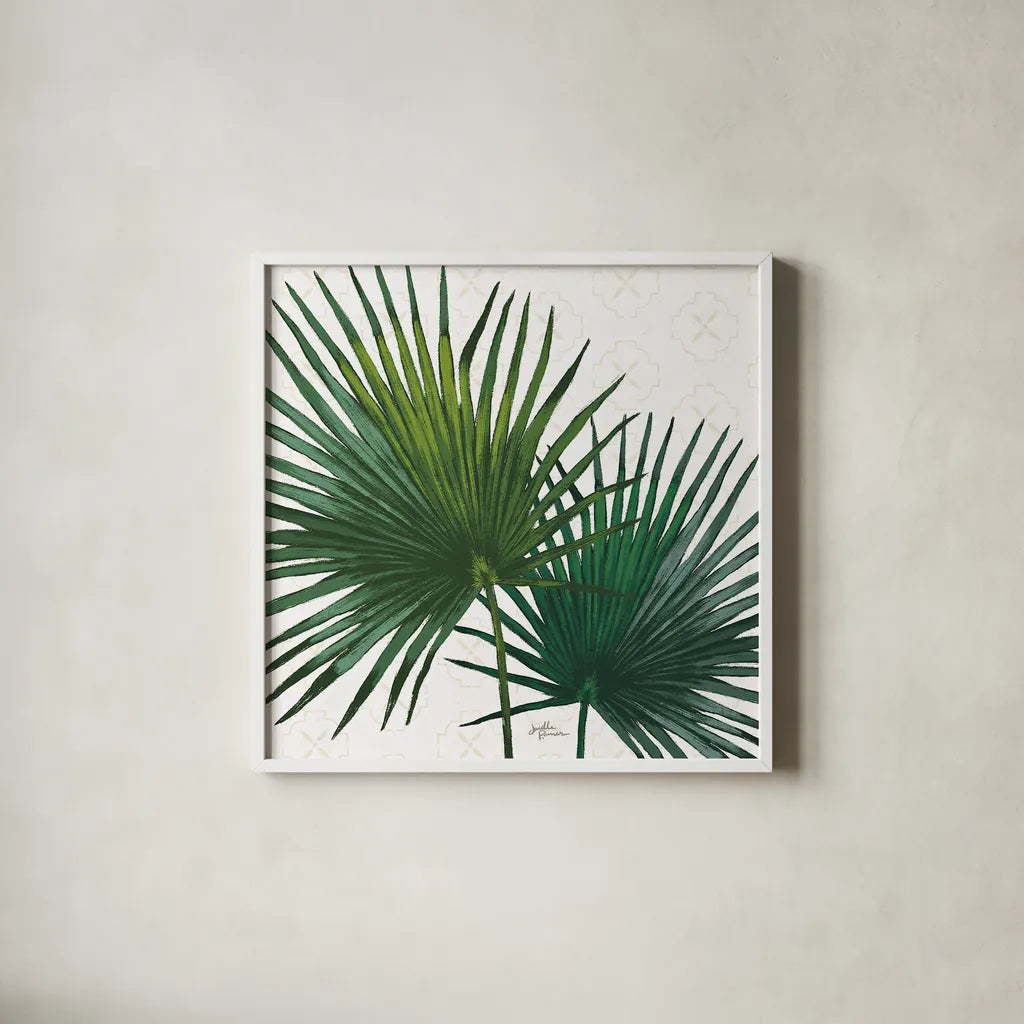 Welcome to Paradise XII by Janelle Penner. Shown in a crisp white glass frame for a clean and minimalist style. Available as an archival giclee rolled canvas, fine art paper, or poster print. SKU 30415a.