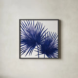 Welcome to Paradise XII Indigo by Janelle Penner. Shown in a sleek black glass frame for a contemporary gallery look. Available as an archival giclee rolled canvas, fine art paper, or poster print. SKU 34078a.