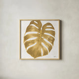 Welcome to Paradise XIII Gold by Janelle Penner. Shown in a natural wood glass frame for a timeless modern aesthetic. Available as an archival giclee rolled canvas, fine art paper, or poster print. SKU 55647a.