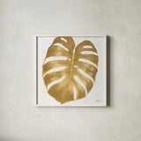 Welcome to Paradise XIII Gold by Janelle Penner. Shown in a crisp white glass frame for a clean and minimalist style. Available as an archival giclee rolled canvas, fine art paper, or poster print. SKU 55647a.