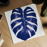 Welcome to Paradise XIII Indigo by Janelle Penner. Shown as a detailed flat fine art print, highlighting archival giclee quality. Available as an archival giclee rolled canvas, fine art paper, or poster print. SKU 34079a.
