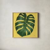 Welcome to Paradise XIII Yellow by Janelle Penner. Shown in a natural wood glass frame for a timeless modern aesthetic. Available as an archival giclee rolled canvas, fine art paper, or poster print. SKU 55554a.
