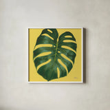 Welcome to Paradise XIII Yellow by Janelle Penner. Shown in a crisp white glass frame for a clean and minimalist style. Available as an archival giclee rolled canvas, fine art paper, or poster print. SKU 55554a.
