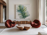Welcome to Paradise XIV by Janelle Penner. Shown as extra-large giant wall art in a modern living room. Available as an archival giclee rolled canvas, fine art paper, or poster print. SKU 30417a.