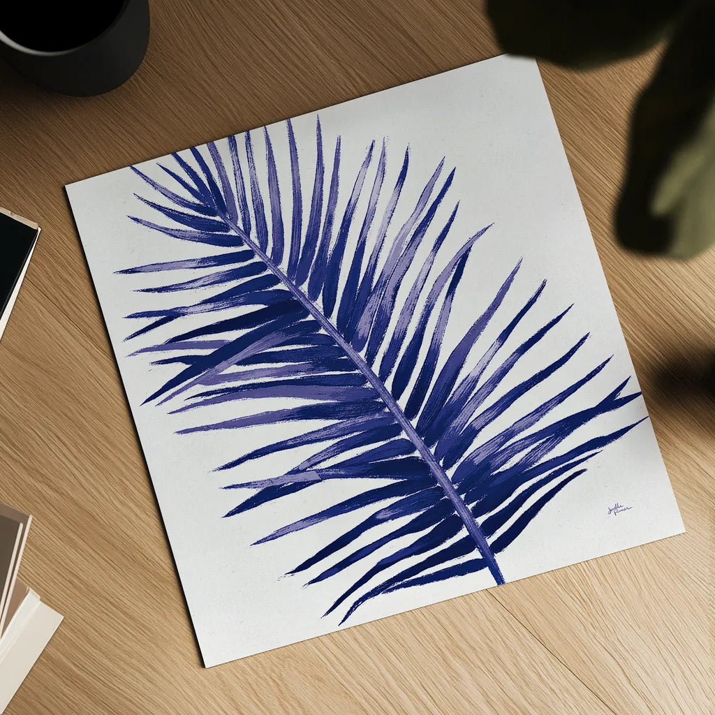 Welcome to Paradise XIV Indigo by Janelle Penner. Shown as a detailed flat fine art print, highlighting archival giclee quality. Available as an archival giclee rolled canvas, fine art paper, or poster print. SKU 34080a.