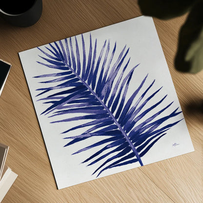 Welcome to Paradise XIV Indigo by Janelle Penner. Shown as a detailed flat fine art print, highlighting archival giclee quality. Available as an archival giclee rolled canvas, fine art paper, or poster print. SKU 34080a.