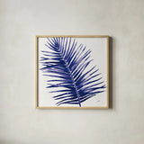 Welcome to Paradise XIV Indigo by Janelle Penner. Shown in a natural wood glass frame for a timeless modern aesthetic. Available as an archival giclee rolled canvas, fine art paper, or poster print. SKU 34080a.