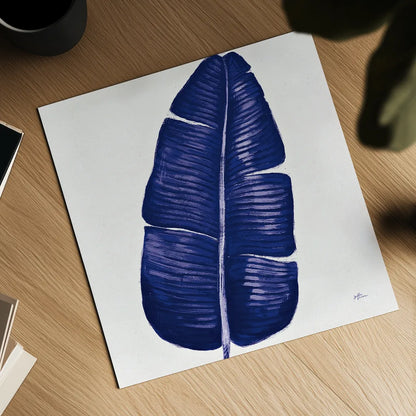 Welcome to Paradise XV Indigo by Janelle Penner. Shown as a detailed flat fine art print, highlighting archival giclee quality. Available as an archival giclee rolled canvas, fine art paper, or poster print. SKU 34081a.