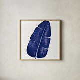 Welcome to Paradise XV Indigo by Janelle Penner. Shown in a natural wood glass frame for a timeless modern aesthetic. Available as an archival giclee rolled canvas, fine art paper, or poster print. SKU 34081a.