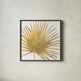 Welcome to Paradise XVI Gold by Janelle Penner. Shown in a sleek black glass frame for a contemporary gallery look. Available as an archival giclee rolled canvas, fine art paper, or poster print. SKU 55648a.