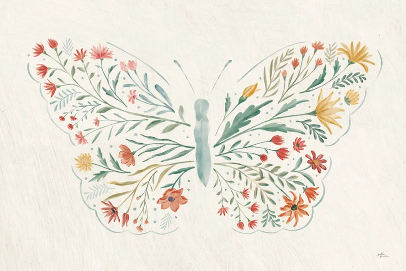 Wildflower Vibes Butterfly by Janelle Penner. SKU 75533i. Archival Giclee Fine art print for wall decor.