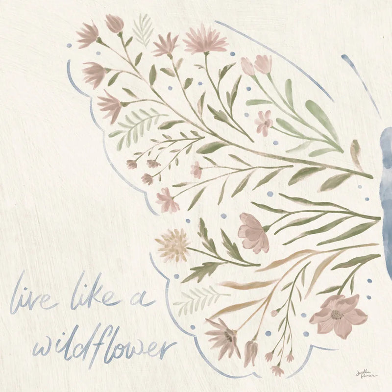 Wildflower Vibes VI Neutral by Janelle Penner. SKU 76403a. Archival Giclee Fine art print for wall decor.