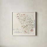 Wildflower Vibes VI Neutral by Janelle Penner. Shown in a crisp white glass frame for a clean and minimalist style. Available as an archival giclee rolled canvas, fine art paper, or poster print. SKU 76403a.