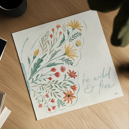 Wildflower Vibes VII by Janelle Penner. Shown as a detailed flat fine art print, highlighting archival giclee quality. Available as an archival giclee rolled canvas, fine art paper, or poster print. SKU 74615a.