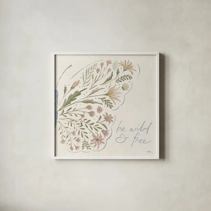Wildflower Vibes VII Neutral by Janelle Penner. Shown in a crisp white glass frame for a clean and minimalist style. Available as an archival giclee rolled canvas, fine art paper, or poster print. SKU 76404a.