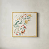 Wildflower Vibes VII No Words by Janelle Penner. Shown in a natural wood glass frame for a timeless modern aesthetic. Available as an archival giclee rolled canvas, fine art paper, or poster print. SKU 75972a.