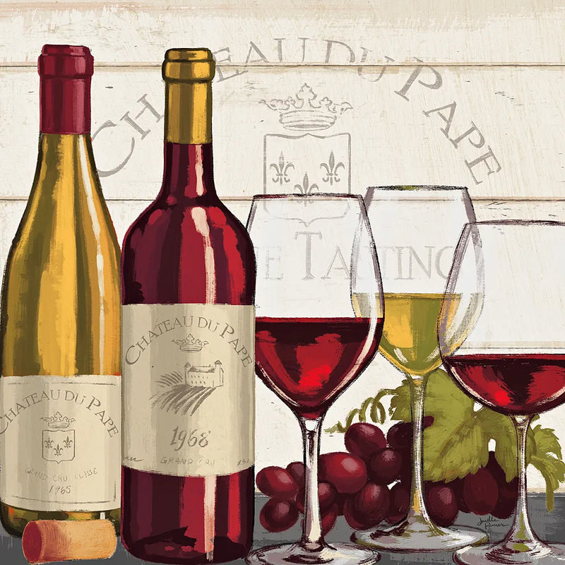 Wine Tasting II by Janelle Penner. SKU 45343a. Archival Giclee Fine art print for wall decor.