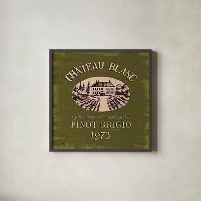 Wine Tasting IV by Janelle Penner. Shown in a sleek black glass frame for a contemporary gallery look. Available as an archival giclee rolled canvas, fine art paper, or poster print. SKU 45345a.