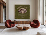 Wine Tasting IV by Janelle Penner. Shown as extra-large giant wall art in a modern living room. Available as an archival giclee rolled canvas, fine art paper, or poster print. SKU 45345a.