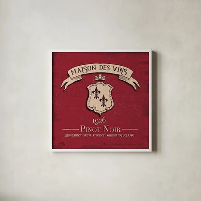 Wine Tasting VII by Janelle Penner. Shown in a crisp white glass frame for a clean and minimalist style. Available as an archival giclee rolled canvas, fine art paper, or poster print. SKU 45348a.