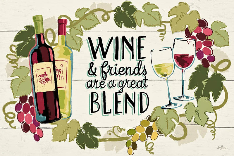 Wine and Friends I by Janelle Penner. SKU 33283i. Archival Giclee Fine art print for wall decor.