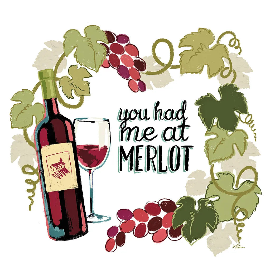 Wine and Friends II on White by Janelle Penner. SKU 34536a. Archival Giclee Fine art print for wall decor.