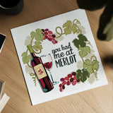 Wine and Friends II on White by Janelle Penner. Shown as a detailed flat fine art print, highlighting archival giclee quality. Available as an archival giclee rolled canvas, fine art paper, or poster print. SKU 34536a.