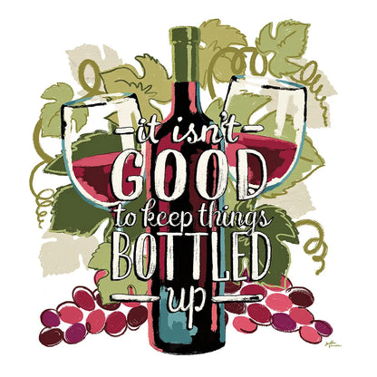 Wine and Friends III on White by Janelle Penner. SKU 34537a. Archival Giclee Fine art print for wall decor.