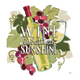 Wine and Friends IV on White by Janelle Penner. SKU 34538a. Archival Giclee Fine art print for wall decor.