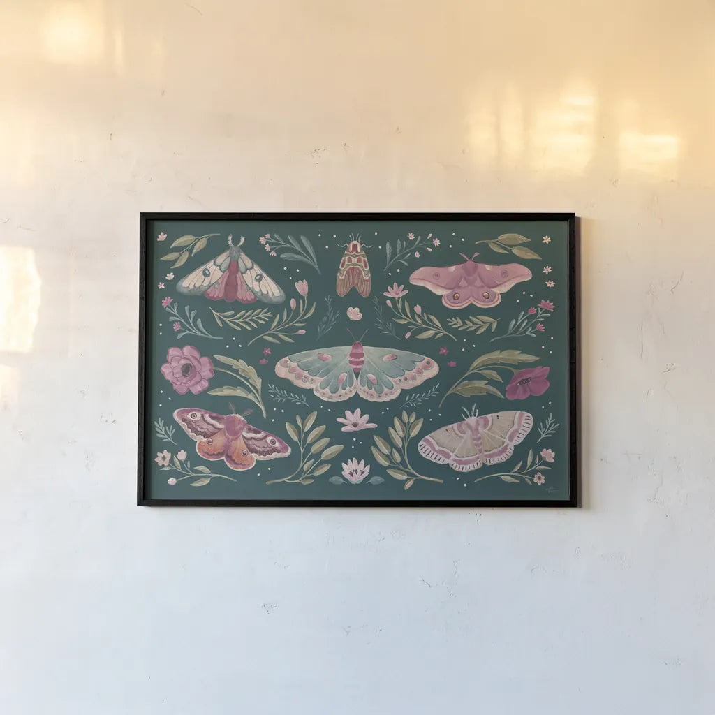 Winged Study I Plum by Janelle Penner. shown as a paper print in a black flame. Available as a archival giclee rolled canvas, fine art paper, or poster print. SKU 64059i.