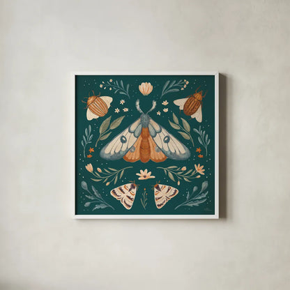 Winged Study II by Janelle Penner. Shown in a crisp white glass frame for a clean and minimalist style. Available as an archival giclee rolled canvas, fine art paper, or poster print. SKU 62894a.