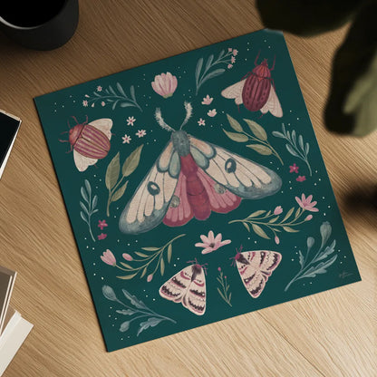 Winged Study II Plum by Janelle Penner. Shown as a detailed flat fine art print, highlighting archival giclee quality. Available as an archival giclee rolled canvas, fine art paper, or poster print. SKU 64060a.