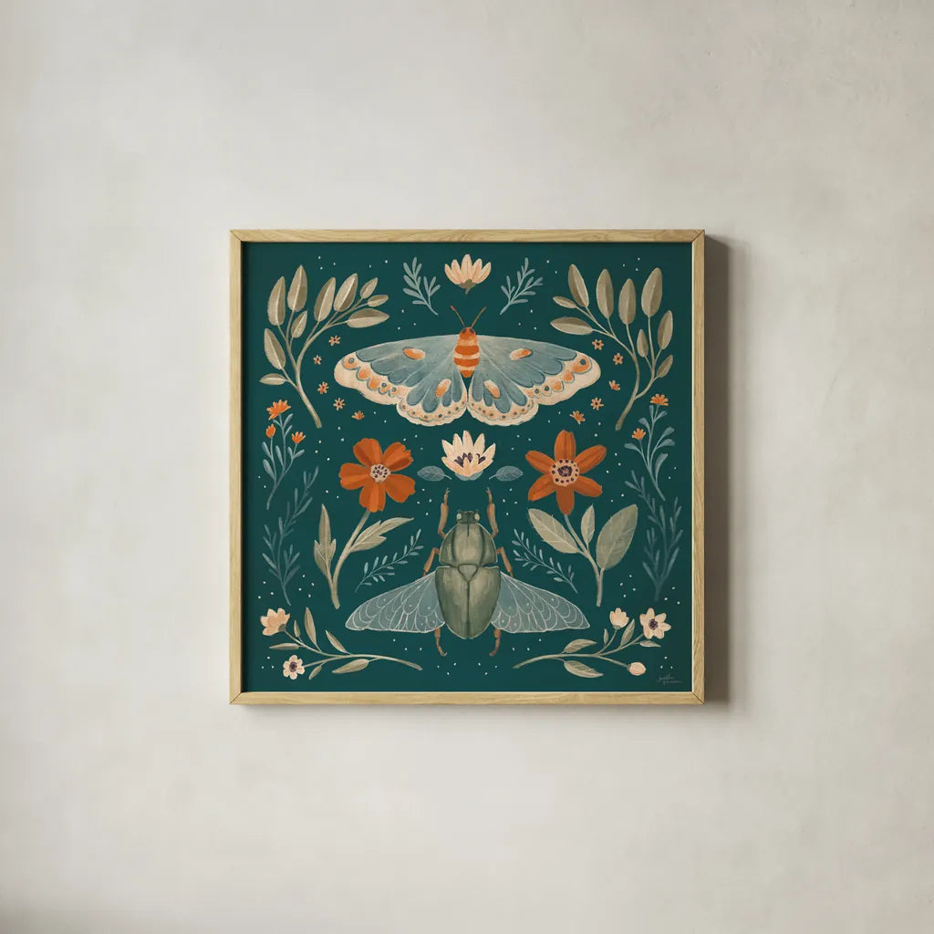 Winged Study III by Janelle Penner. Shown in a natural wood glass frame for a timeless modern aesthetic. Available as an archival giclee rolled canvas, fine art paper, or poster print. SKU 62895a.