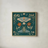 Winged Study III by Janelle Penner. Shown in a natural wood glass frame for a timeless modern aesthetic. Available as an archival giclee rolled canvas, fine art paper, or poster print. SKU 62895a.