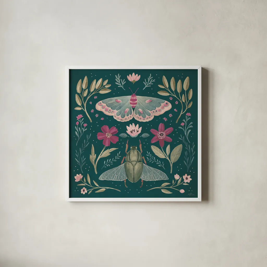 Winged Study III Plum by Janelle Penner. Shown in a crisp white glass frame for a clean and minimalist style. Available as an archival giclee rolled canvas, fine art paper, or poster print. SKU 64061a.