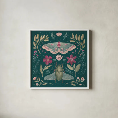 Winged Study III Plum by Janelle Penner. Shown in a crisp white glass frame for a clean and minimalist style. Available as an archival giclee rolled canvas, fine art paper, or poster print. SKU 64061a.