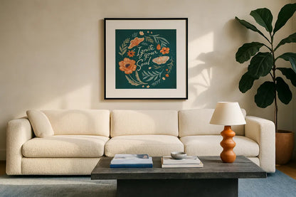 Winged Study IV by Janelle Penner. Displayed in a glass frame with matte in a clean modern living room. Available as an archival giclee rolled canvas, fine art paper, or poster print. SKU 62896a.