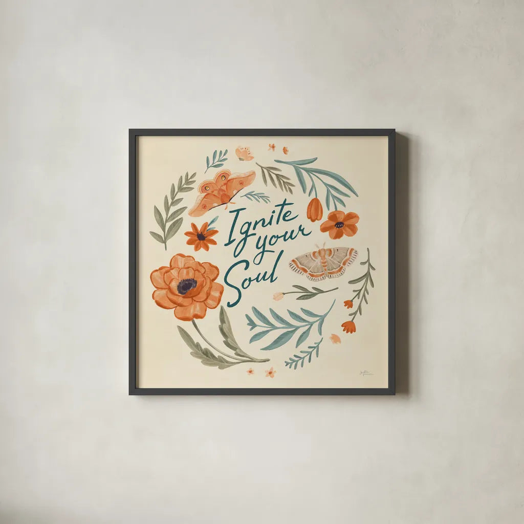 Winged Study IV Cream by Janelle Penner. Shown in a sleek black glass frame for a contemporary gallery look. Available as an archival giclee rolled canvas, fine art paper, or poster print. SKU 67028a.