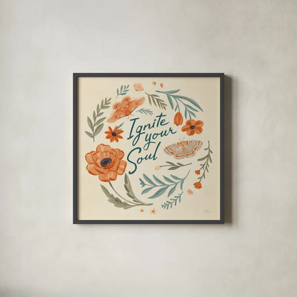 Winged Study IV Cream by Janelle Penner. Shown in a sleek black glass frame for a contemporary gallery look. Available as an archival giclee rolled canvas, fine art paper, or poster print. SKU 67028a.