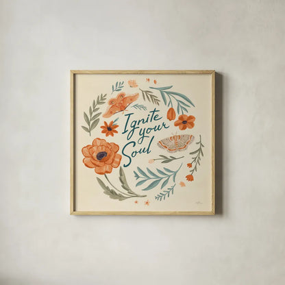 Winged Study IV Cream by Janelle Penner. Shown in a natural wood glass frame for a timeless modern aesthetic. Available as an archival giclee rolled canvas, fine art paper, or poster print. SKU 67028a.