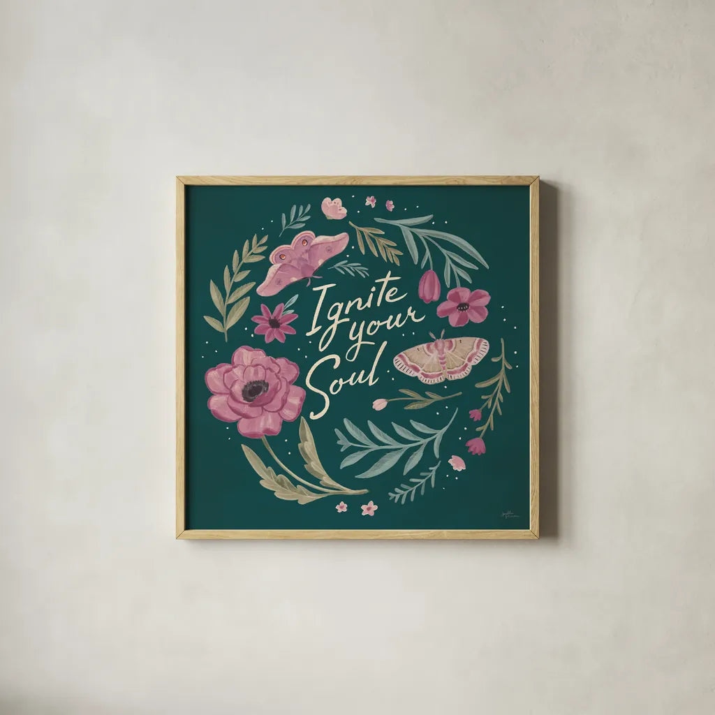 Winged Study IV Plum by Janelle Penner. Shown in a natural wood glass frame for a timeless modern aesthetic. Available as an archival giclee rolled canvas, fine art paper, or poster print. SKU 64062a.