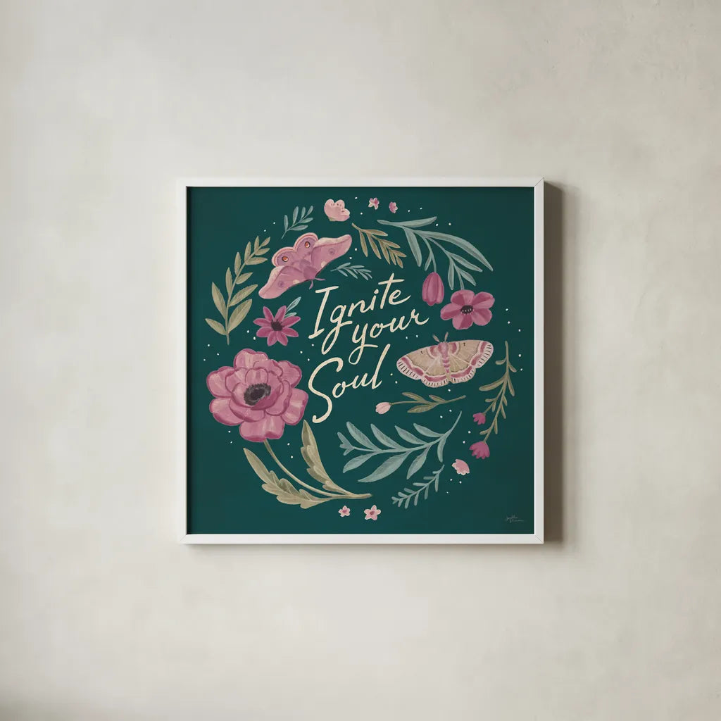 Winged Study IV Plum by Janelle Penner. Shown in a crisp white glass frame for a clean and minimalist style. Available as an archival giclee rolled canvas, fine art paper, or poster print. SKU 64062a.