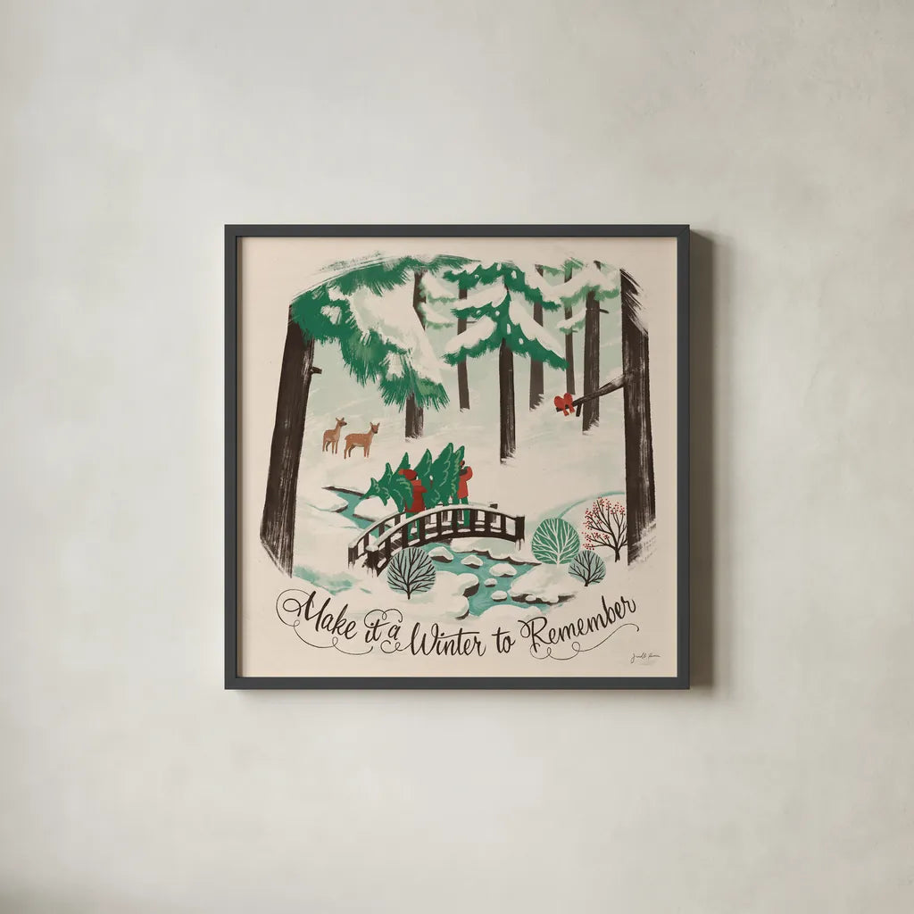 Winter Bliss II by Janelle Penner. Shown in a sleek black glass frame for a contemporary gallery look. Available as an archival giclee rolled canvas, fine art paper, or poster print. SKU 63557a.