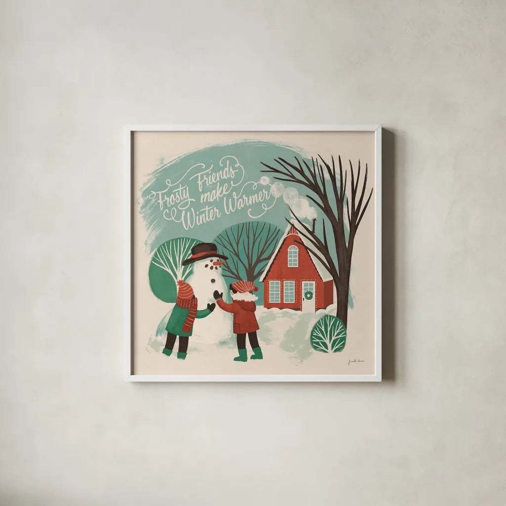 Winter Bliss III by Janelle Penner. Shown in a crisp white glass frame for a clean and minimalist style. Available as an archival giclee rolled canvas, fine art paper, or poster print. SKU 63558a.