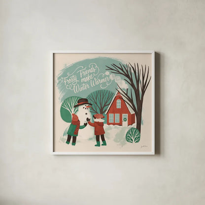 Winter Bliss III by Janelle Penner. Shown in a crisp white glass frame for a clean and minimalist style. Available as an archival giclee rolled canvas, fine art paper, or poster print. SKU 63558a.