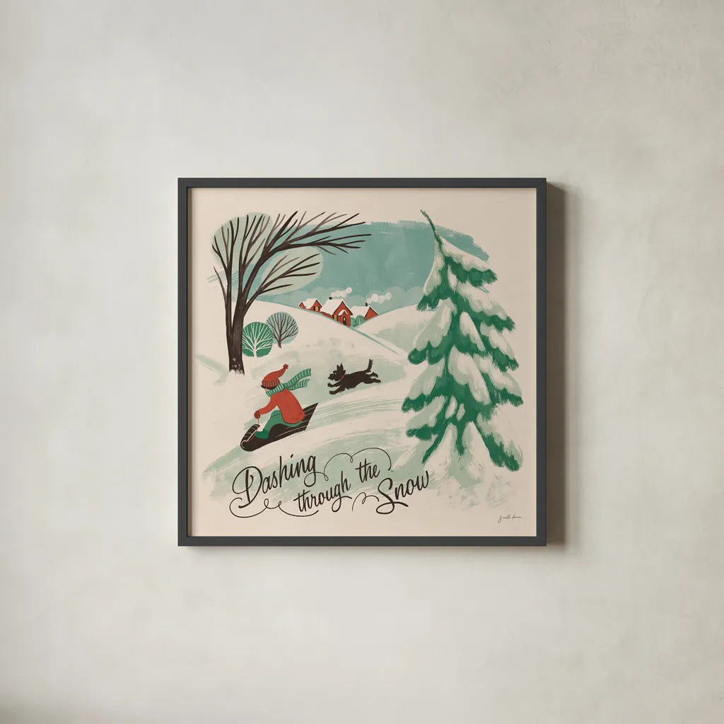 Winter Bliss IV by Janelle Penner. Shown in a sleek black glass frame for a contemporary gallery look. Available as an archival giclee rolled canvas, fine art paper, or poster print. SKU 63559a.