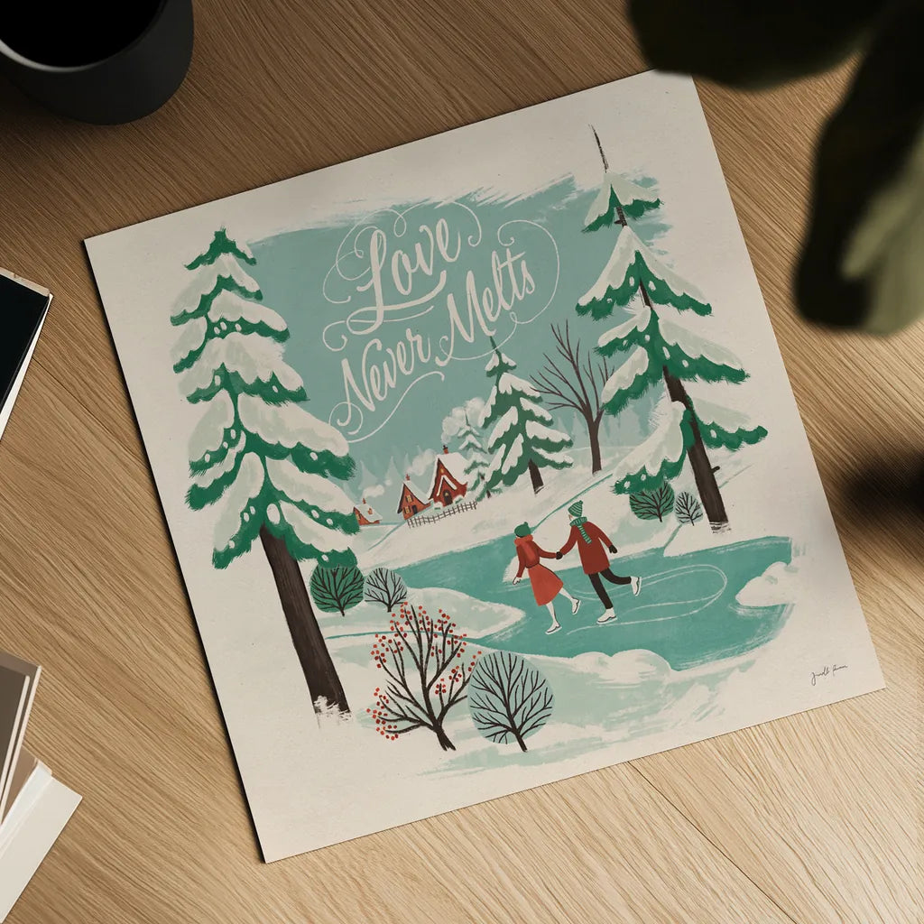 Winter Bliss V by Janelle Penner. Shown as a detailed flat fine art print, highlighting archival giclee quality. Available as an archival giclee rolled canvas, fine art paper, or poster print. SKU 63560a.